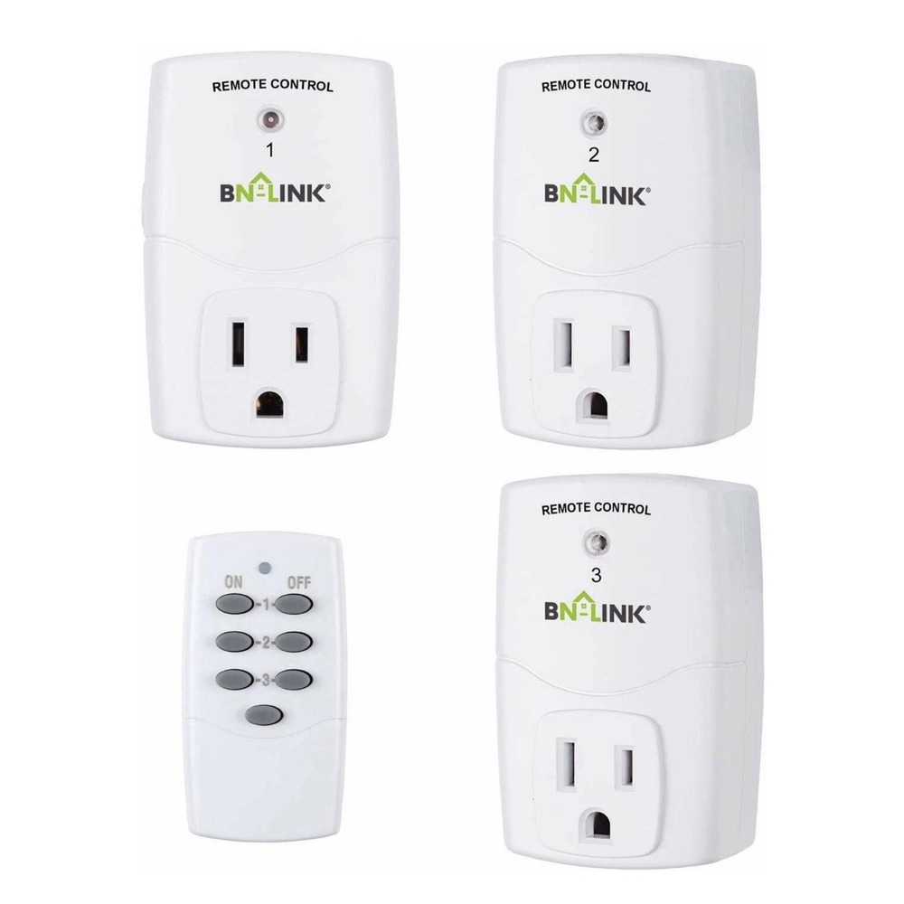 BN-LINK Wireless Remote Control Indoor Socket Plug 3 Sockets & 1 Remote NEW
